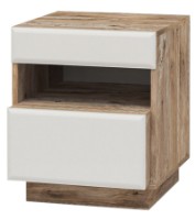 Прикроватная тумба КМК Роксет 1 Дуб Юкон/Белый Глянец (0554.7)