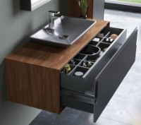 Шкаф с умывальником Orka Craft 100 Ceviz Antracite (00775) фото №2 — интернет-магазин Desire.md