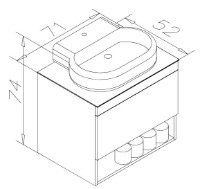 Шкаф с умывальником Orka Knidos 70 Legnano (06080) фото №3 — интернет-магазин Desire.md