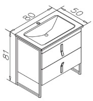 Шкаф с умывальником Orka Modena 80 Capucino (03078) фото №2 — интернет-магазин Desire.md