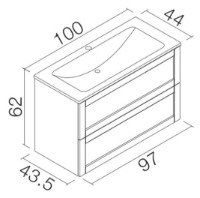 Шкаф с умывальником Orka Su 100 White/Oak (02718) фото №2 — интернет-магазин Desire.md