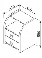 Noptieră Ambianta Frankfurt 410x420x580mm Maro imaginea #2 — magazin online Desire.md