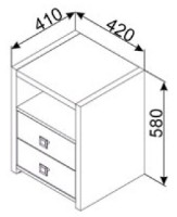 Noptieră Ambianta Samba 410x420x580mm Gray imaginea #2 — magazin online Desire.md