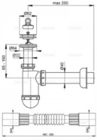 Сифон для раковины AlcaPlast A41+A710 63" 40 (97905) фото №2 — интернет-магазин Desire.md