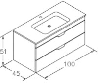 Шкаф с умывальником Orka Vento 100 Glasgow (03224) фото №2 — интернет-магазин Desire.md