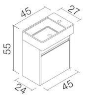 Dulap cu lavoar Orka Yedisu 45 White (06095) imaginea #2 — magazin online Desire.md