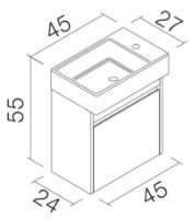 Dulap cu lavoar Orka Yedisu 45 Black (02966) imaginea #2 — magazin online Desire.md