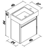 Шкаф с умывальником Orka Duden 45 Odeon Mese (06087) фото №2 — интернет-магазин Desire.md
