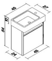 Шкаф с умывальником Orka Duden 45 White (06074) фото №2 — интернет-магазин Desire.md