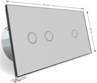 Выключатель Livolo VL-C701SC702S-15 Gray фото №3 — интернет-магазин Desire.md