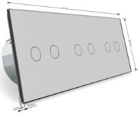 Выключатель Livolo VL-C706-15 Gray фото №2 — интернет-магазин Desire.md
