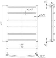 Полотенцесушитель Mario Classic 600x530/500 фото №2 — интернет-магазин Desire.md