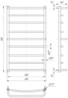 Полотенцесушитель Mario Lux 900x530/500 фото №2 — интернет-магазин Desire.md
