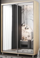 Dulap cu uşi glisante Mobildor-Lux Aron-S Mirror 140x220 Oak Sonoma (arons5064)