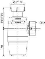 Sifon pentru lavoar Wirquin Neo 11/4 D32 (30722158) imaginea #2 — magazin online Desire.md