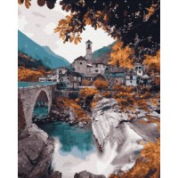 Tablou pe numere Art Gallery Econom Sat de toamna 40x50cm (GX30097)