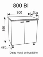 Кухонный модуль Ambianta Fresh 800 BI Gri фото №2 — интернет-магазин Desire.md