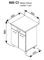 Кухонный модуль Ambianta Iris 600 CI Gri фото №2 — интернет-магазин Desire.md