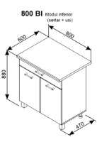 Кухонный модуль Ambianta Iris 800 BI Gri фото №2 — интернет-магазин Desire.md