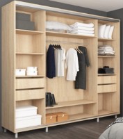 Dulap cu uşi glisante Mobildor-Lux Aron Mirror 250x220 Oak Sonoma (aron3085) imaginea #2 — magazin online Desire.md