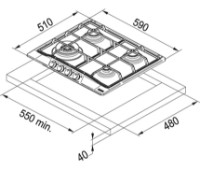 Plită incorporabilă cu gaz Franke FHTL 604 3G TC AL E imaginea #2 — magazin online Desire.md
