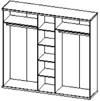 Шкаф Sokme Орегон 5Д Пино Аурелио/Мадагаскар/Нелсон фото №2 — интернет-магазин Desire.md