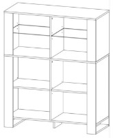 Витрина Sokme Олд Вуд 2Д Дуб Крафт Золотой/Черный фото №2 — интернет-магазин Desire.md
