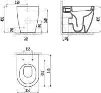Vas WC Creavit Free FE350-11CB/KC0903.02.00 imaginea #2 — magazin online Desire.md