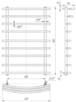 Полотенцесушитель Mario 900x630/500 фото №2 — интернет-магазин Desire.md
