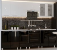 Bucătărie Bafimob Iulia (High Gloss) 2.6m White/Black