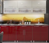 Bucătărie Bafimob Modern (High Gloss) 1.8m glass Beige/Bordo