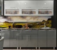 Bucătărie Bafimob Modern (High Gloss) 1.8m glass White/Grey
