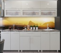 Bucătărie Bafimob Modern (High Gloss) 2.0m glass Beige