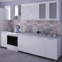 Bucătărie Bafimob Lena (High Gloss) 1.8m White