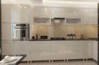 Bucătărie Bafimob Corner (High Gloss) 4.1x0.9m Eco +ball closer Beige