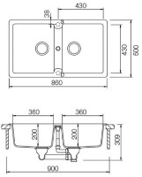 Chiuvetă de bucătărie + baterie Schock Set Element N-200 Onyx + Plutos Onyx imaginea #5 — magazin online Desire.md