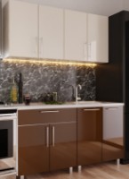 Bucătărie Bafimob Mini (High Gloss) 1.6m Beige/Brown