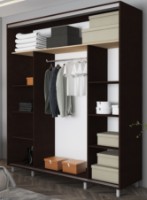 Dulap cu uşi glisante Mobildor-Lux Aron P 200x220 (2226 Wenghe) imaginea #2 — magazin online Desire.md