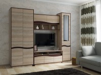 Тумба под ТВ Yasen Женева TB Дуб Сонома Трюфель/Венге Магия фото №2 — интернет-магазин Desire.md