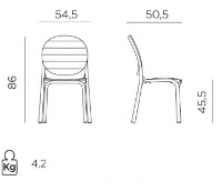 Scaun Nardi Erica Bianco-Tortora (40236.00.010) imaginea #2 — magazin online Desire.md