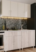 Bucătărie Bafimob Mini (High Gloss) 1.2m Beige/Carton