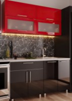 Кухонный гарнитур Bafimob Modern (High Gloss) Mini 1.2m Red/Black