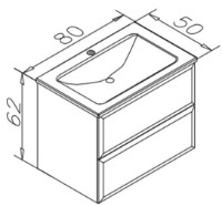 Шкаф с умывальником Orka Nuvola 80 Grey (16049) фото №2 — интернет-магазин Desire.md