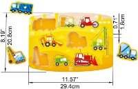 Развивающий набор Hape Construction Peg Puzzle (E1407A) фото №3 — интернет-магазин Desire.md