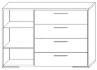 Комод Sokme Франческа 1Д/4Ш Дуб Вотан/Белый фото №2 — интернет-магазин Desire.md