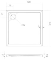 Душевой поддон New Trendy Cantare B-0422 100x100x4.5 (16130) фото №2 — интернет-магазин Desire.md