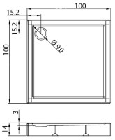 Душевой поддон New Trendy Columbus B-0127 100x100x14 (16131) фото №2 — интернет-магазин Desire.md