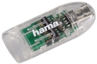 Cititor de carduri Hama USB 2.0 to SD/MicroSD Transparent (91092)