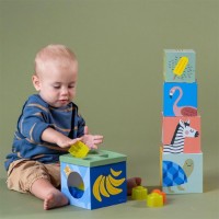 Cuburi Taf Toys Sorter Pyramid Cubes Africa (12725) imaginea #6 — magazin online Desire.md