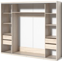 Шкаф-купе Fabrik Home 2400 1 зеркало Дуб Сонома 240x60x216cm фото №4 — интернет-магазин Desire.md